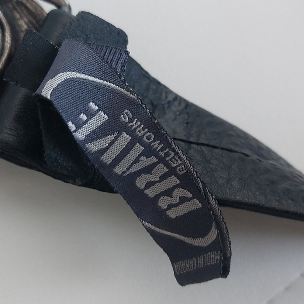 BRAVE, Black Leather Belt with Stones Buckle - Picture 4 of 6